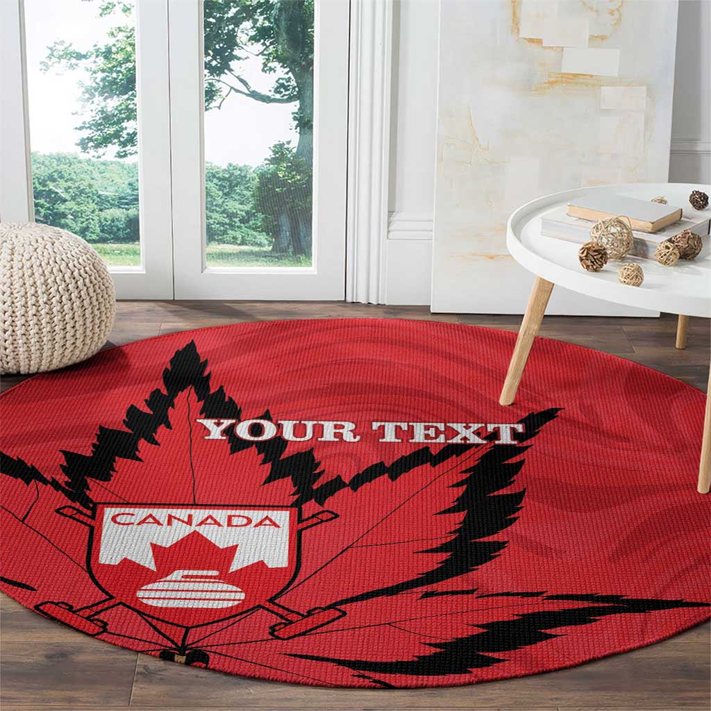 Custom Canada Curling Round Carpet Go Maple Leaf Marble Style - Wonder Print Shop