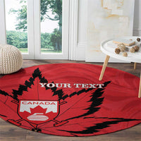 Custom Canada Curling Round Carpet Go Maple Leaf Marble Style - Wonder Print Shop