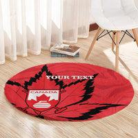 Custom Canada Curling Round Carpet Go Maple Leaf Marble Style - Wonder Print Shop