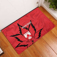 Custom Canada Curling Rubber Doormat Go Maple Leaf Marble Style - Wonder Print Shop