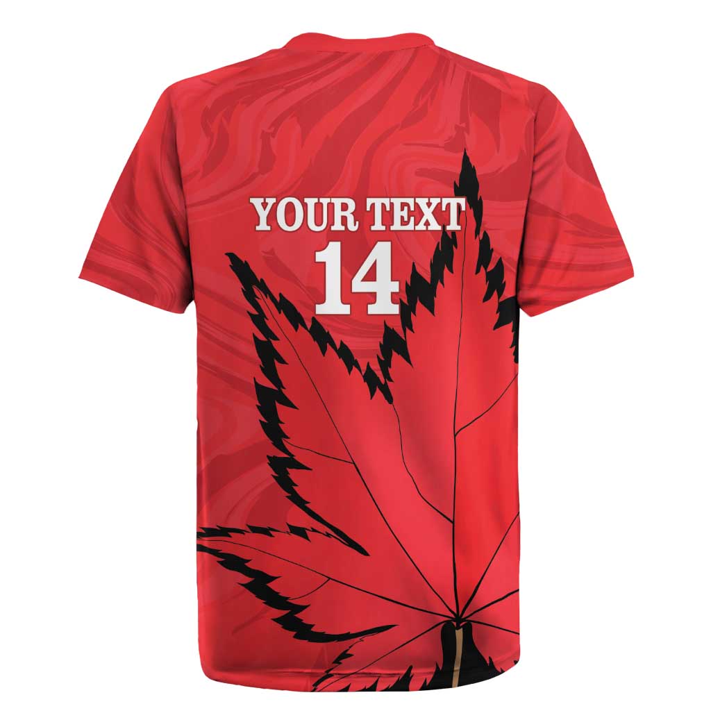 Custom Canada Curling Rugby Jersey Go Maple Leaf Marble Style - Wonder Print Shop
