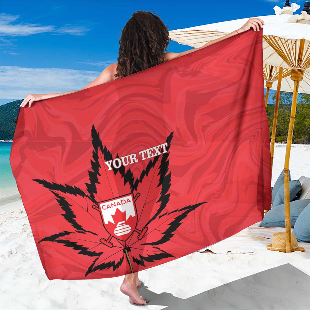 Custom Canada Curling Sarong Go Maple Leaf Marble Style - Wonder Print Shop