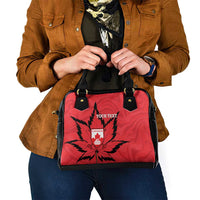 Custom Canada Curling Shoulder Handbag Go Maple Leaf Marble Style - Wonder Print Shop