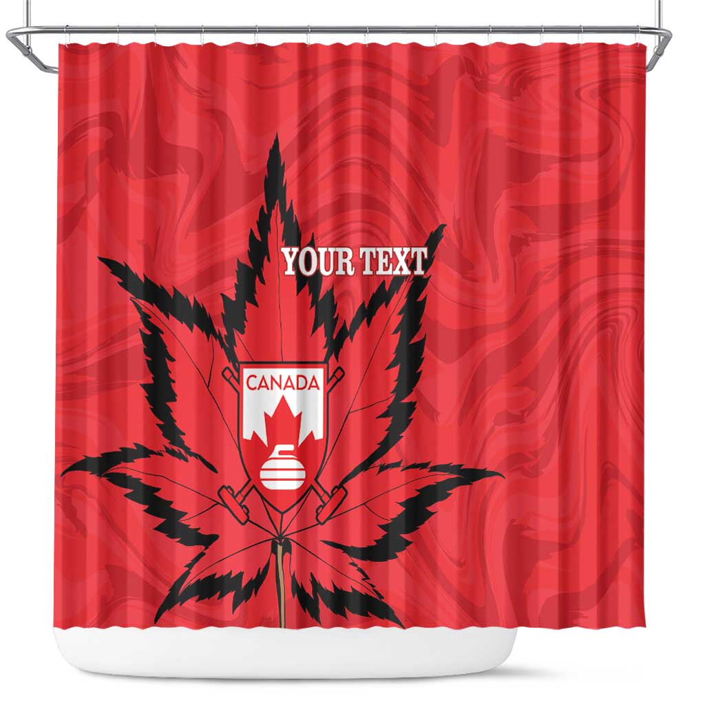 Custom Canada Curling Shower Curtain Go Maple Leaf Marble Style - Wonder Print Shop