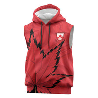 Custom Canada Curling Sleeveless Hoodie Go Maple Leaf Marble Style - Wonder Print Shop