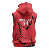 Custom Canada Curling Sleeveless Hoodie Go Maple Leaf Marble Style - Wonder Print Shop
