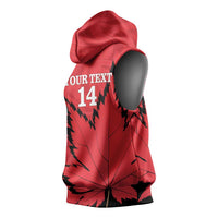 Custom Canada Curling Sleeveless Hoodie Go Maple Leaf Marble Style - Wonder Print Shop