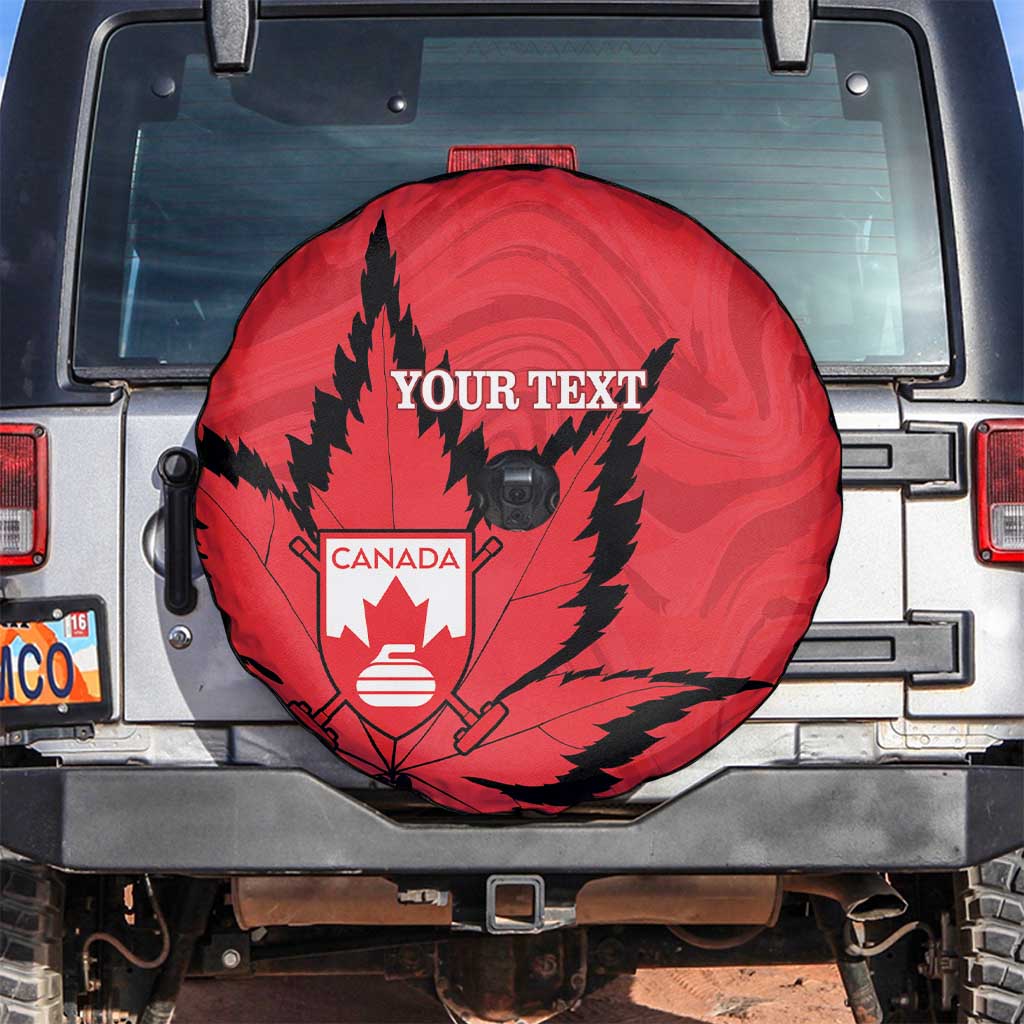 Custom Canada Curling Spare Tire Cover Go Maple Leaf Marble Style - Wonder Print Shop
