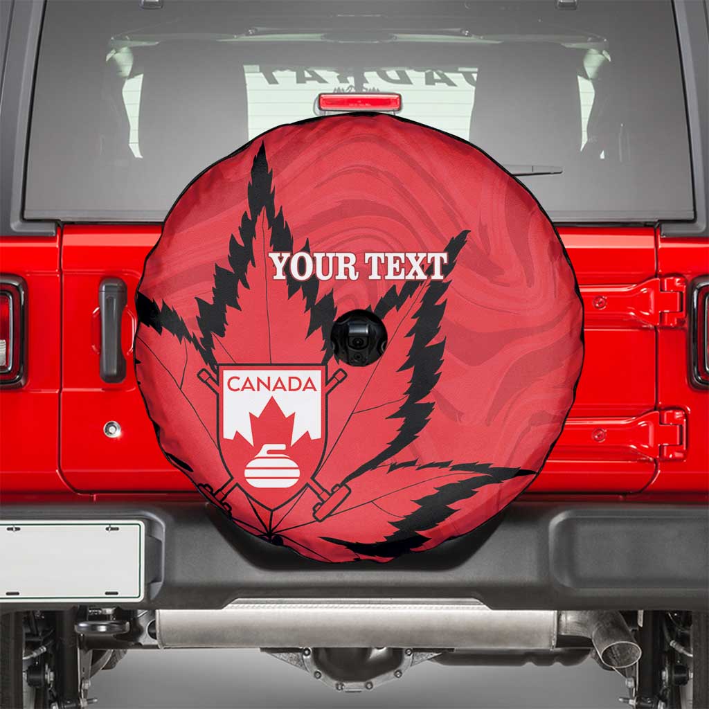 Custom Canada Curling Spare Tire Cover Go Maple Leaf Marble Style - Wonder Print Shop