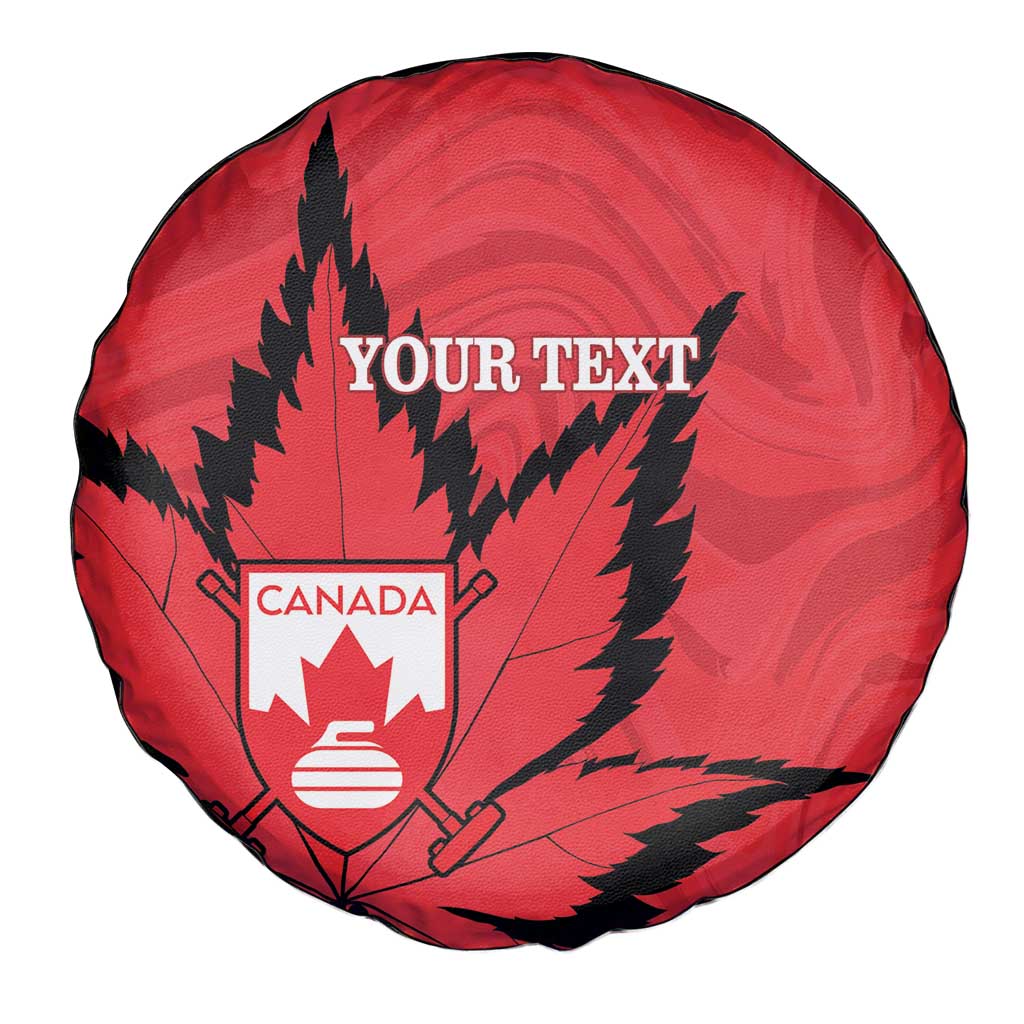 Custom Canada Curling Spare Tire Cover Go Maple Leaf Marble Style - Wonder Print Shop
