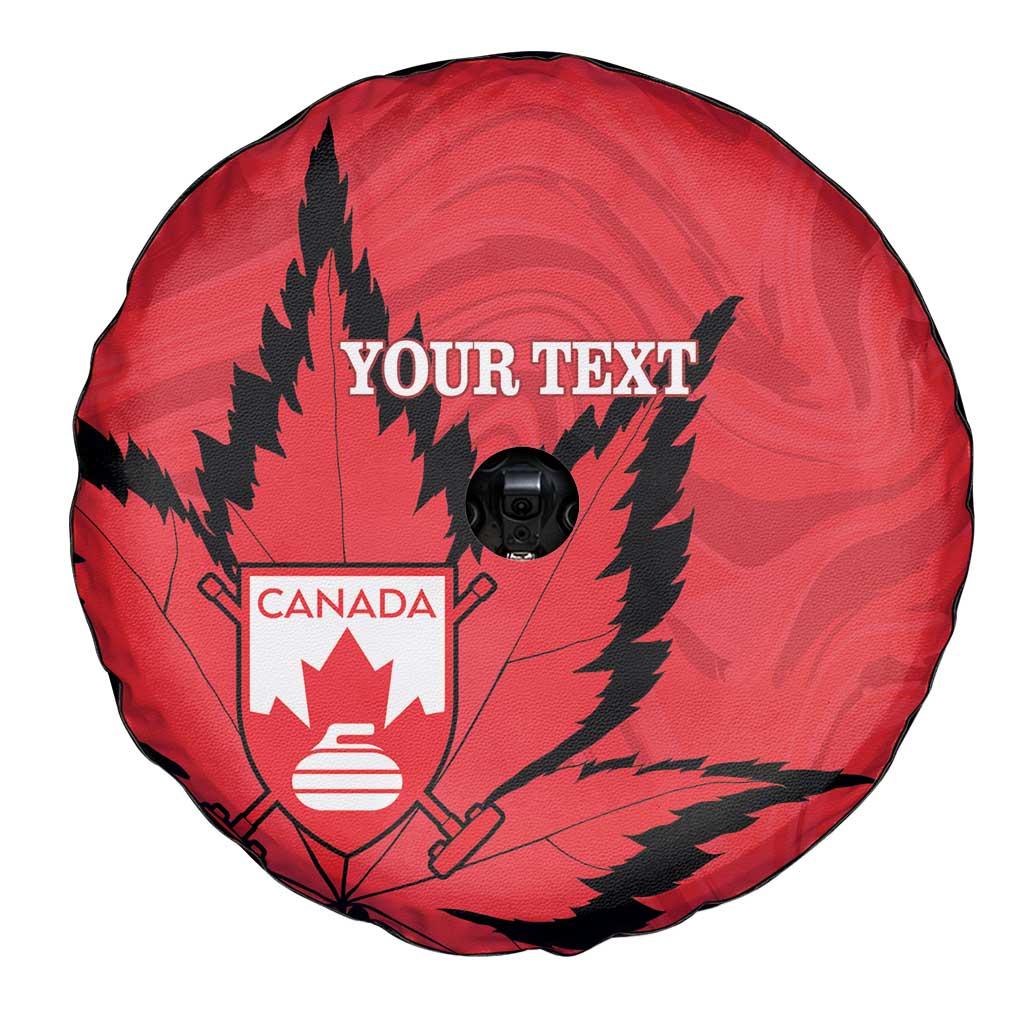 Custom Canada Curling Spare Tire Cover Go Maple Leaf Marble Style - Wonder Print Shop
