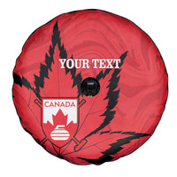 Custom Canada Curling Spare Tire Cover Go Maple Leaf Marble Style - Wonder Print Shop