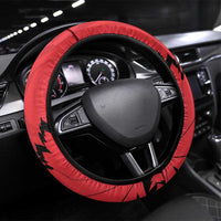 Canada Curling Steering Wheel Cover Go Maple Leaf Marble Style - Wonder Print Shop