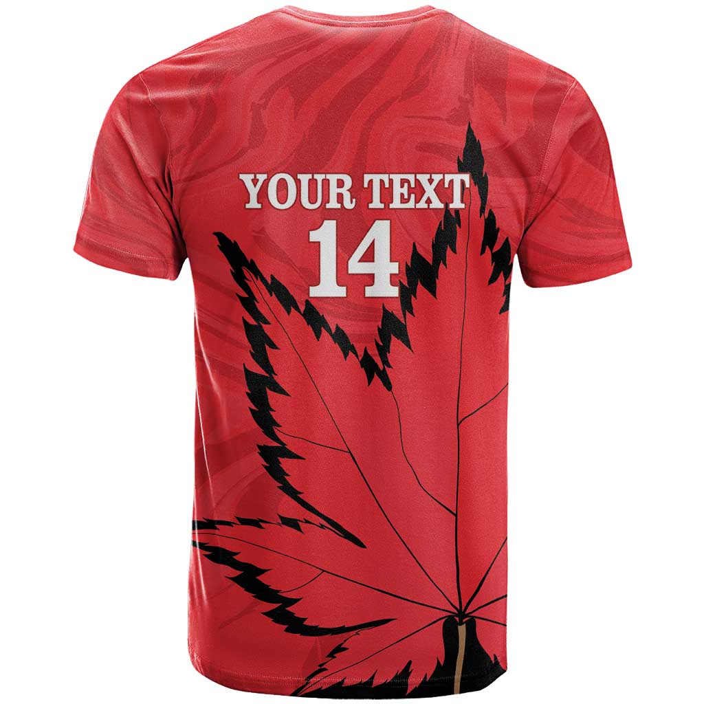 Custom Canada Curling T Shirt Go Maple Leaf Marble Style - Wonder Print Shop