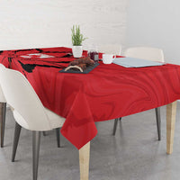 Custom Canada Curling Tablecloth Go Maple Leaf Marble Style - Wonder Print Shop