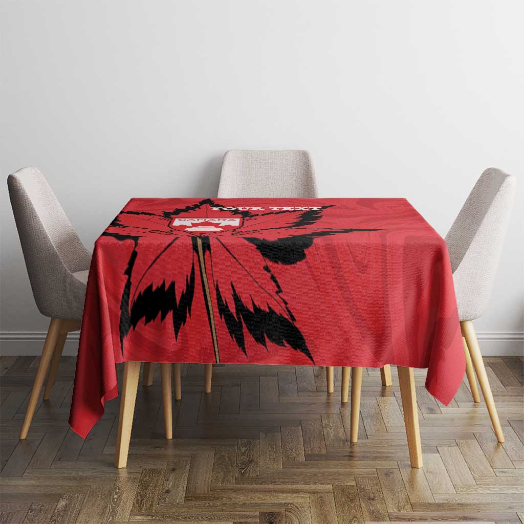 Custom Canada Curling Tablecloth Go Maple Leaf Marble Style - Wonder Print Shop