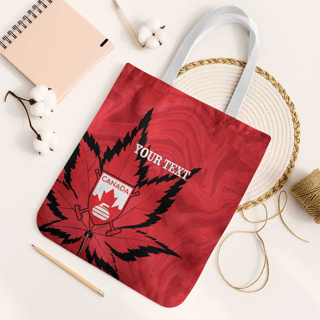 Custom Canada Curling Tote Bag Go Maple Leaf Marble Style - Wonder Print Shop