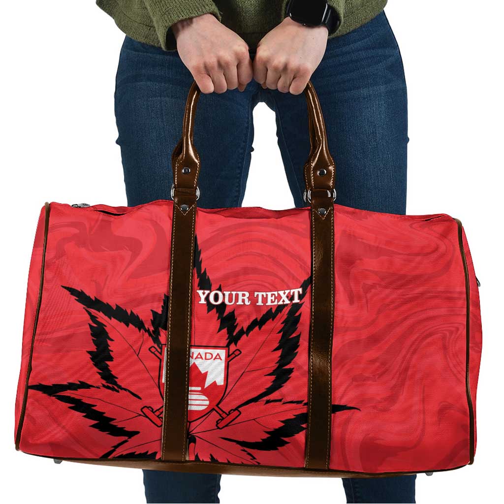 Custom Canada Curling Travel Bag Go Maple Leaf Marble Style - Wonder Print Shop