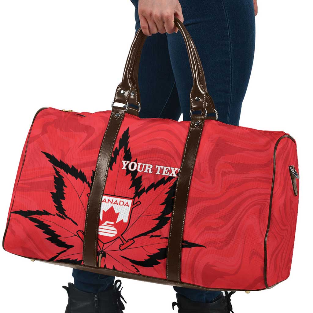 Custom Canada Curling Travel Bag Go Maple Leaf Marble Style - Wonder Print Shop
