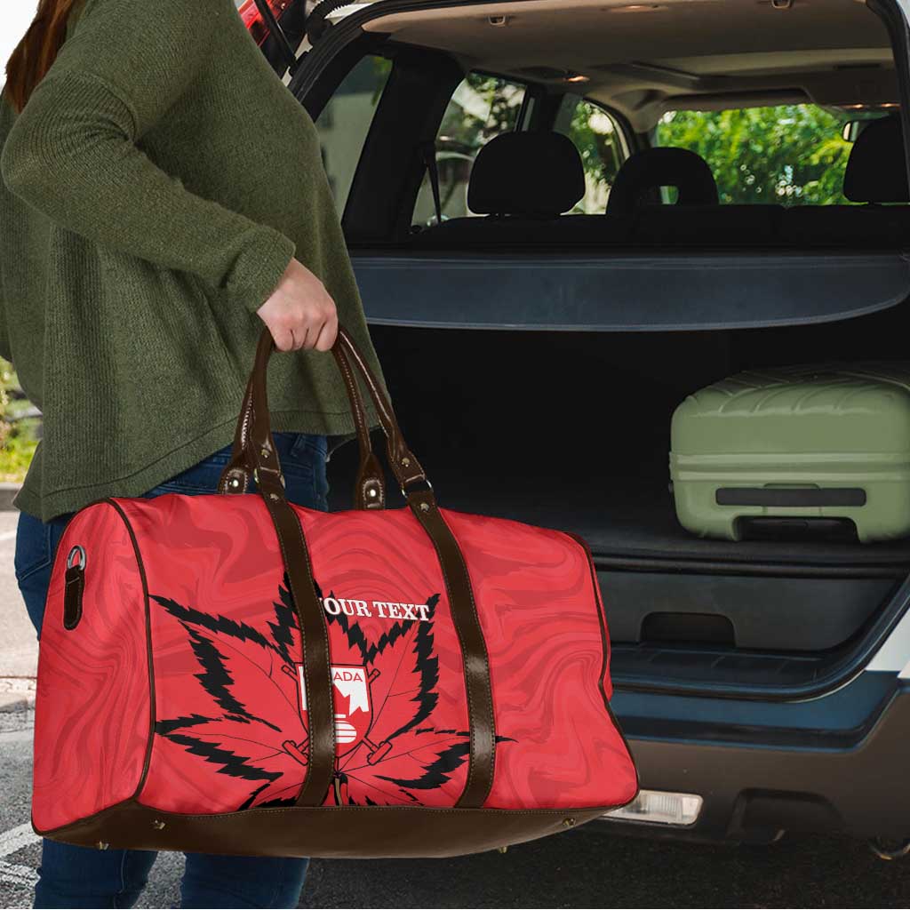 Custom Canada Curling Travel Bag Go Maple Leaf Marble Style - Wonder Print Shop