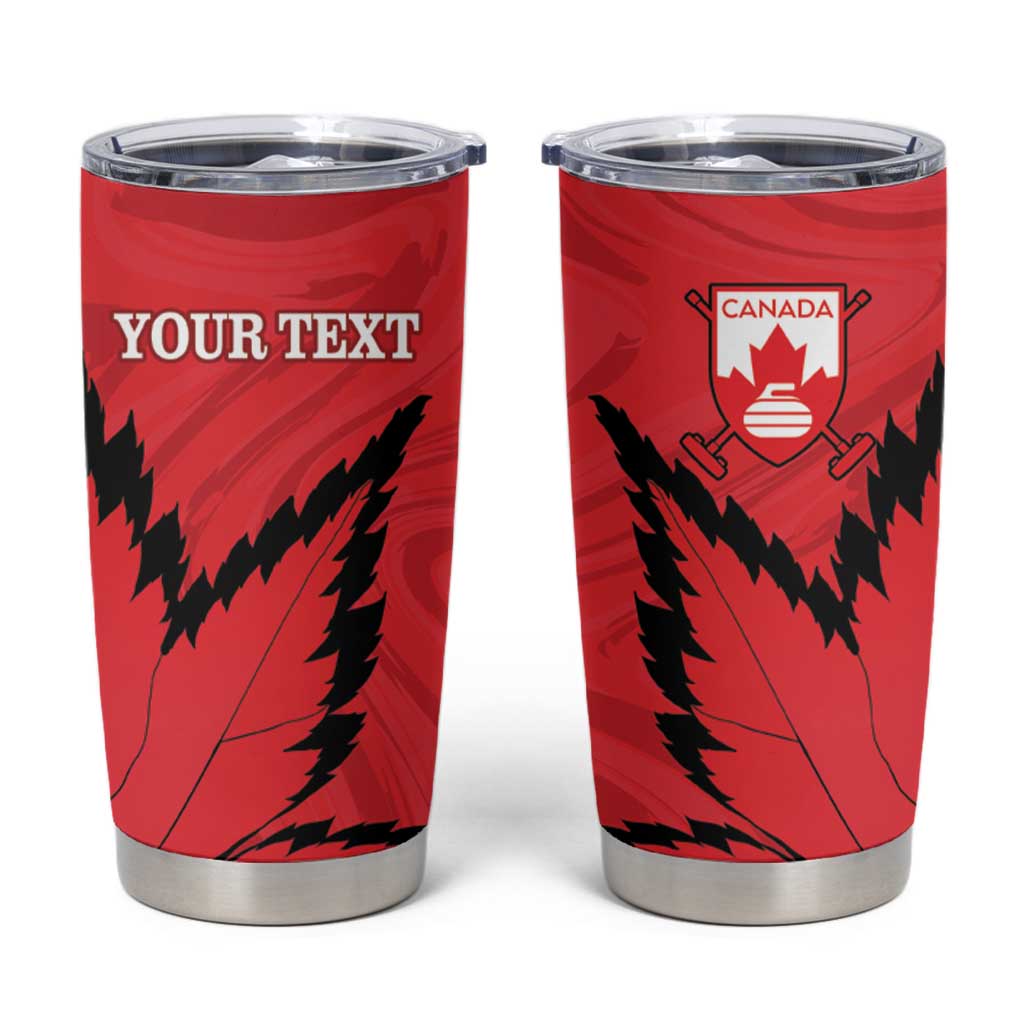 Custom Canada Curling Tumbler Cup Go Maple Leaf Marble Style - Wonder Print Shop