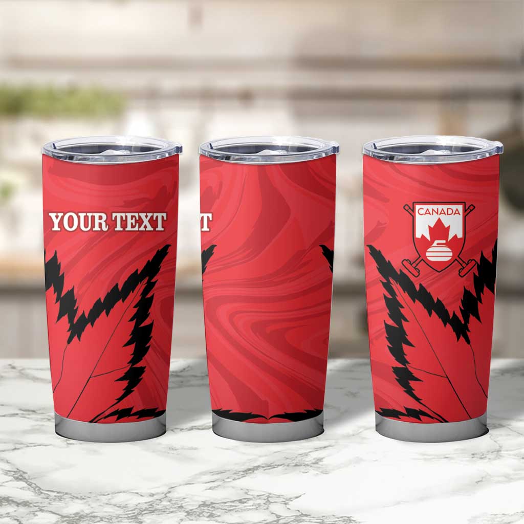 Custom Canada Curling Tumbler Cup Go Maple Leaf Marble Style - Wonder Print Shop