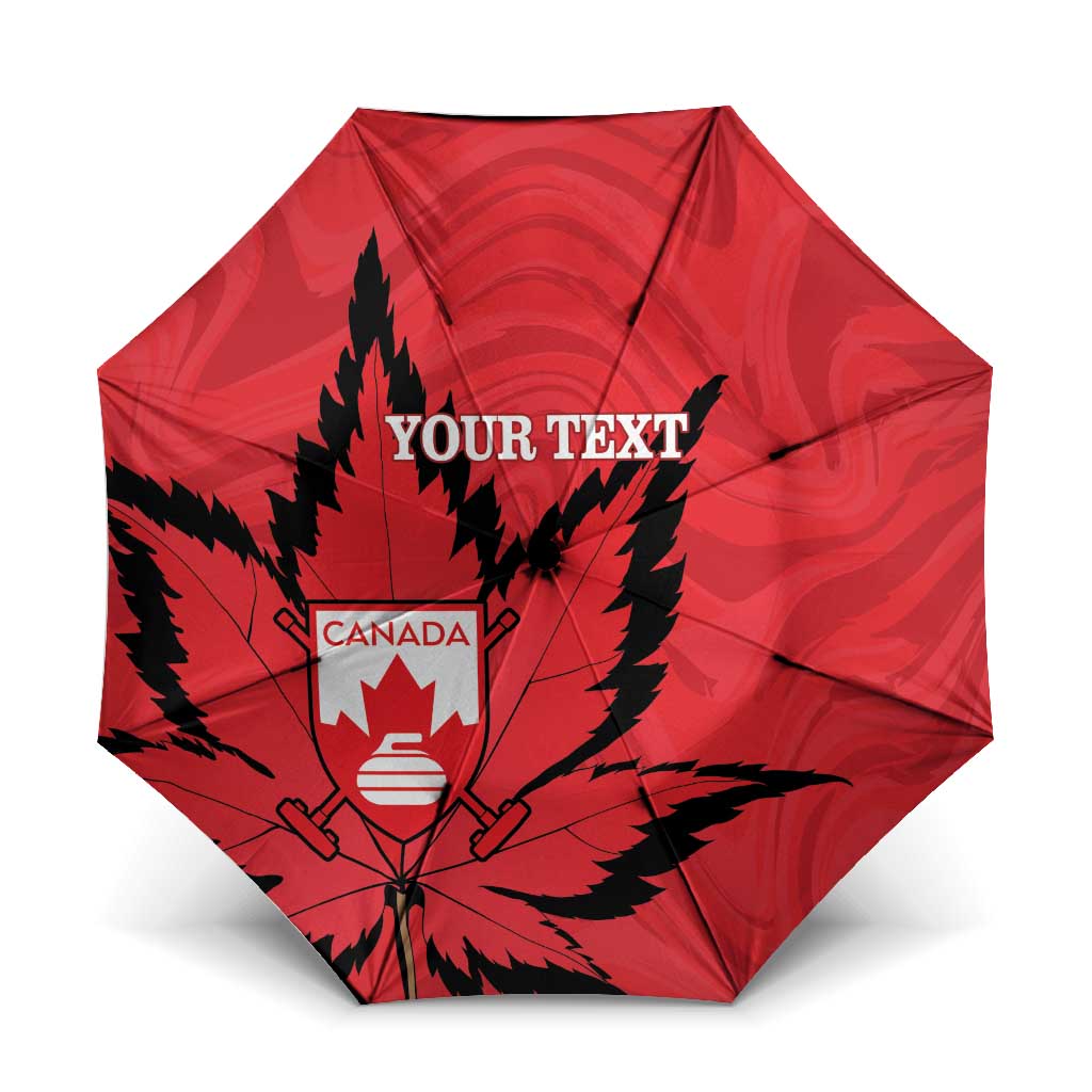 Custom Canada Curling Umbrella Go Maple Leaf Marble Style - Wonder Print Shop