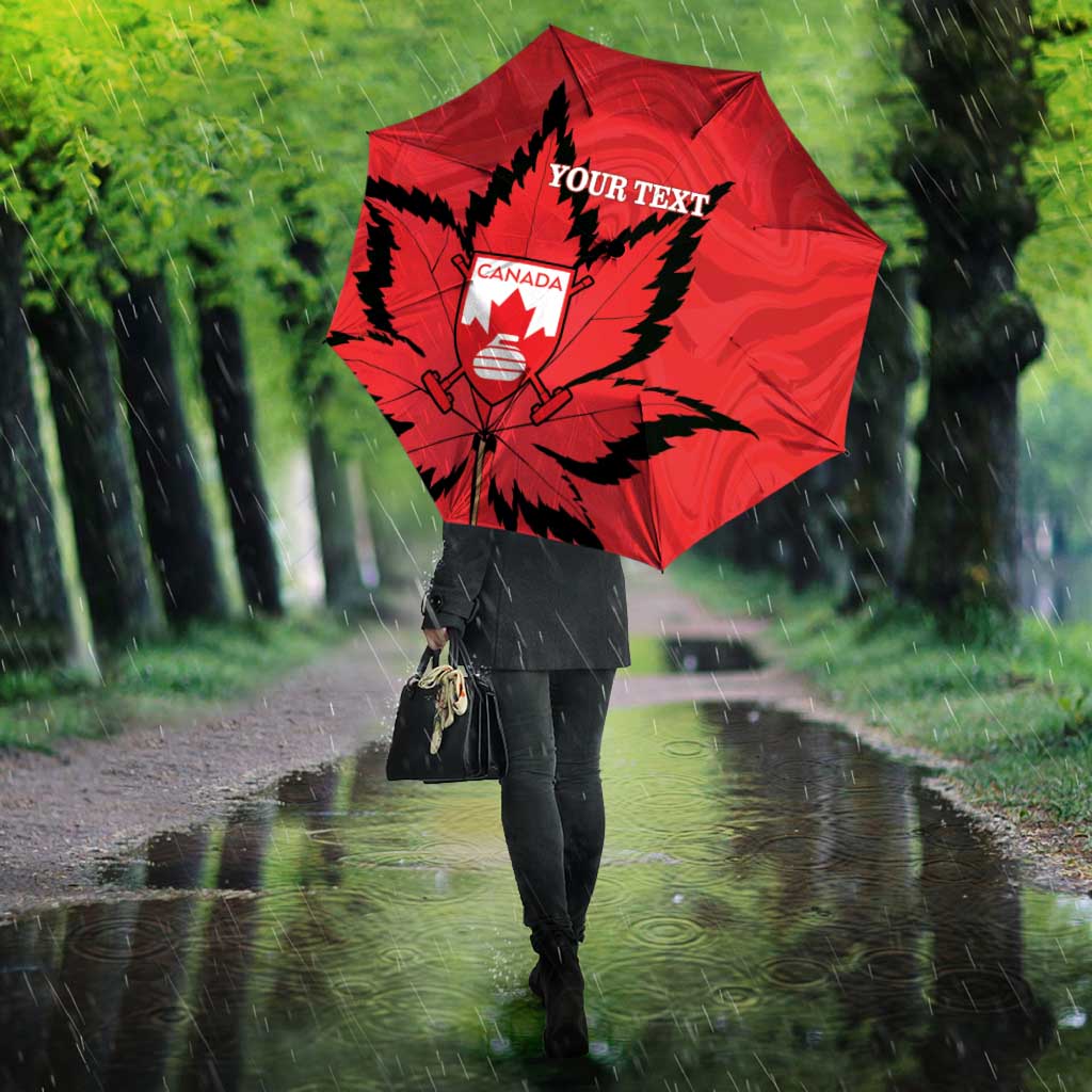 Custom Canada Curling Umbrella Go Maple Leaf Marble Style - Wonder Print Shop