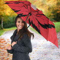 Custom Canada Curling Umbrella Go Maple Leaf Marble Style - Wonder Print Shop