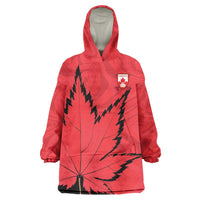 Custom Canada Curling Wearable Blanket Hoodie Go Maple Leaf Marble Style - Wonder Print Shop