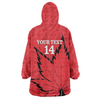 Custom Canada Curling Wearable Blanket Hoodie Go Maple Leaf Marble Style - Wonder Print Shop
