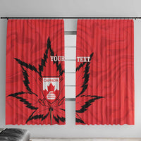 Custom Canada Curling Window Curtain Go Maple Leaf Marble Style - Wonder Print Shop