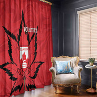 Custom Canada Curling Window Curtain Go Maple Leaf Marble Style - Wonder Print Shop