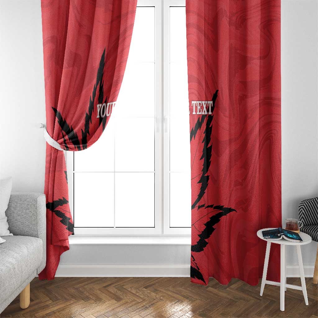 Custom Canada Curling Window Curtain Go Maple Leaf Marble Style - Wonder Print Shop