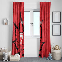 Custom Canada Curling Window Curtain Go Maple Leaf Marble Style - Wonder Print Shop