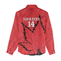 Custom Canada Curling Women Casual Shirt Go Maple Leaf Marble Style - Wonder Print Shop