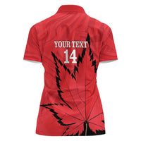 Custom Canada Curling Women Polo Shirt Go Maple Leaf Marble Style - Wonder Print Shop