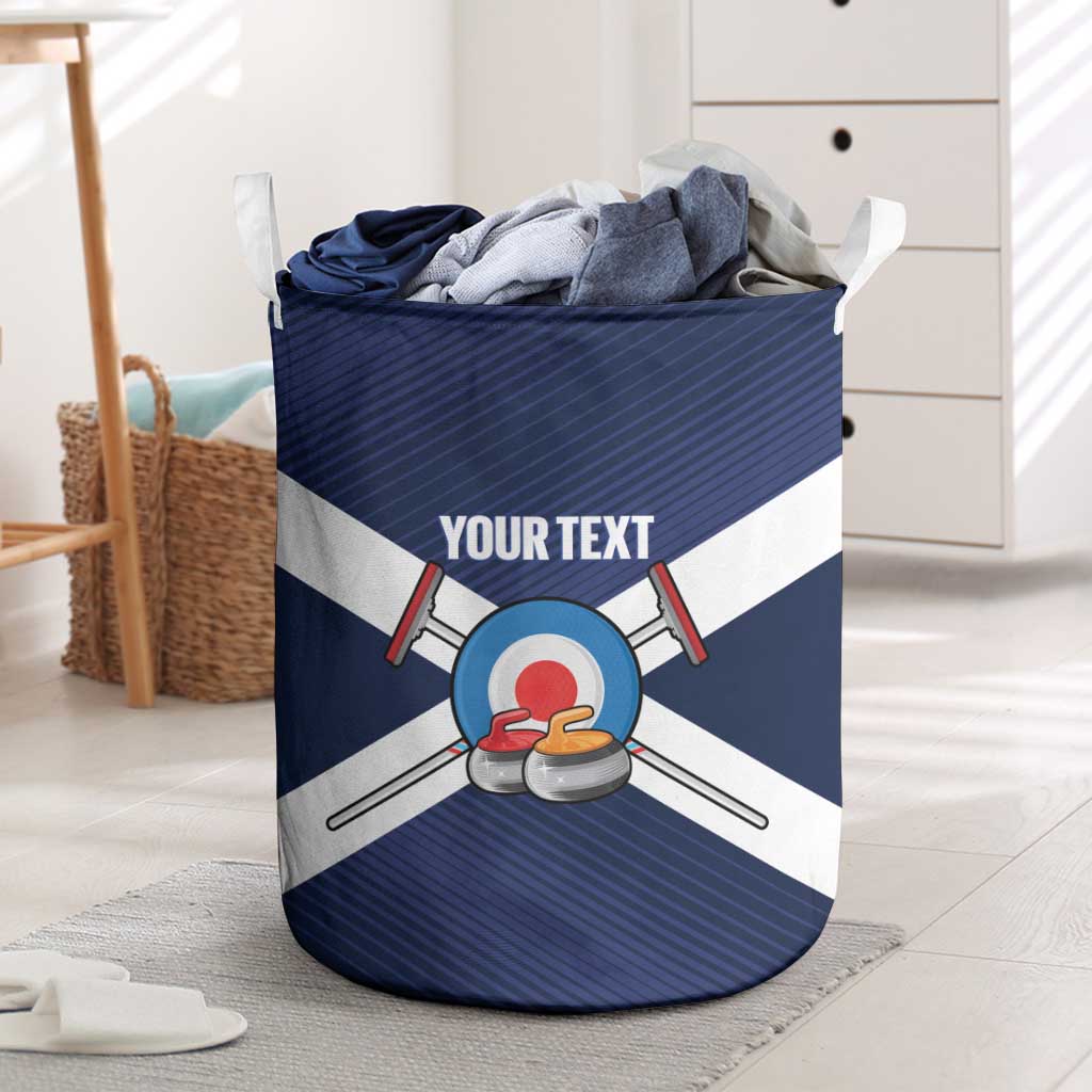Personalized Scotland Curling Laundry Basket Go Scottish Flag Style - Wonder Print Shop