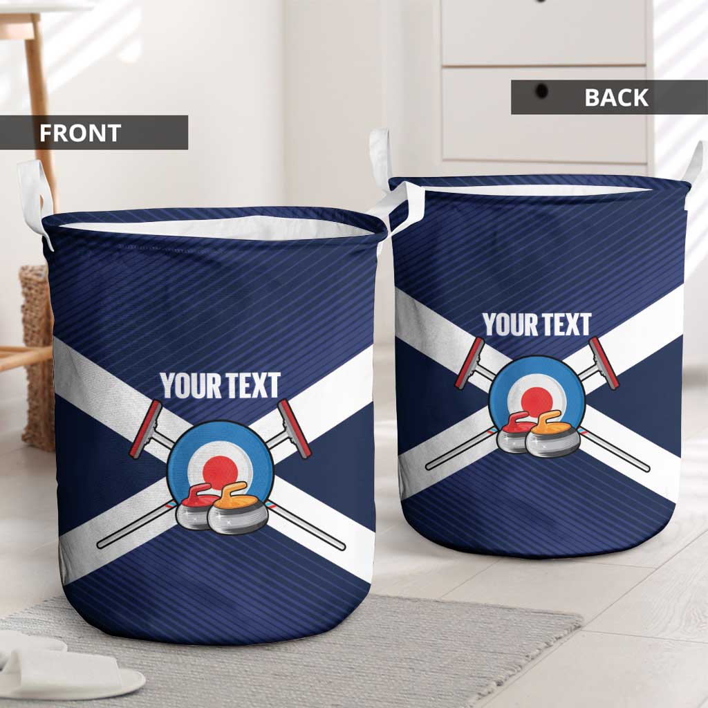 Personalized Scotland Curling Laundry Basket Go Scottish Flag Style - Wonder Print Shop