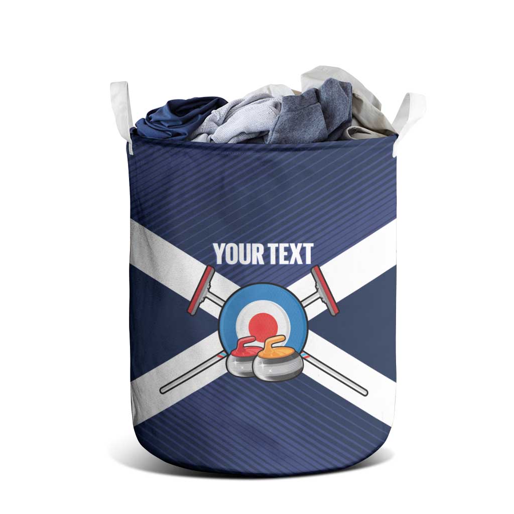 Personalized Scotland Curling Laundry Basket Go Scottish Flag Style - Wonder Print Shop