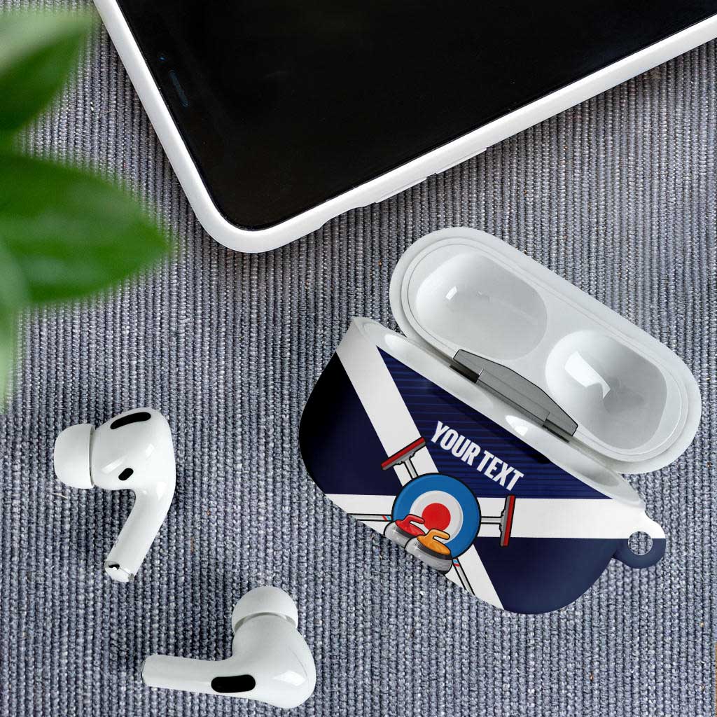 Personalized Scotland Curling AirPods Case Go Scottish Flag Style - Wonder Print Shop
