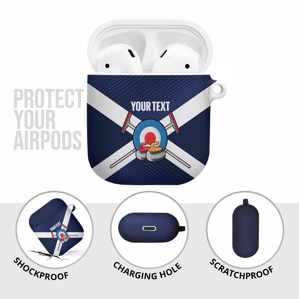 Personalized Scotland Curling AirPods Case Go Scottish Flag Style - Wonder Print Shop