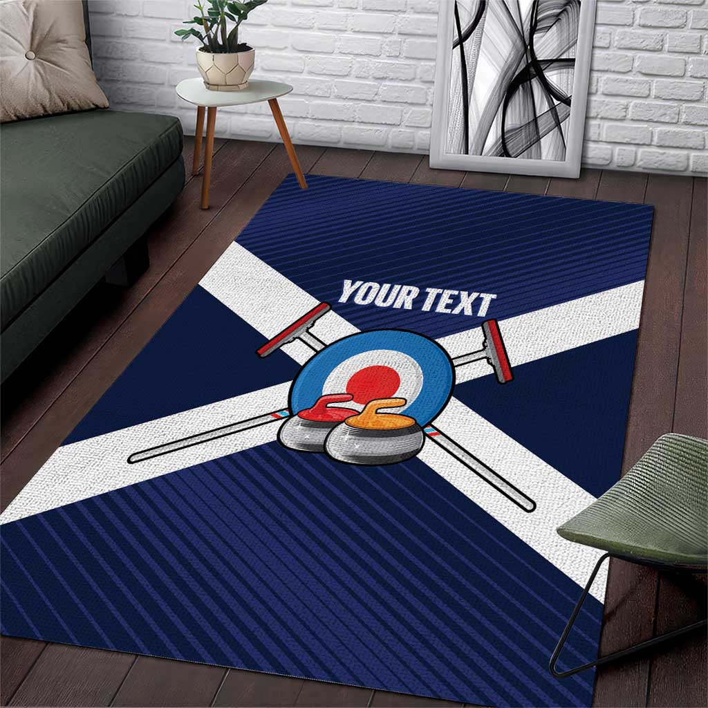 Personalized Scotland Curling Area Rug Go Scottish Flag Style - Wonder Print Shop