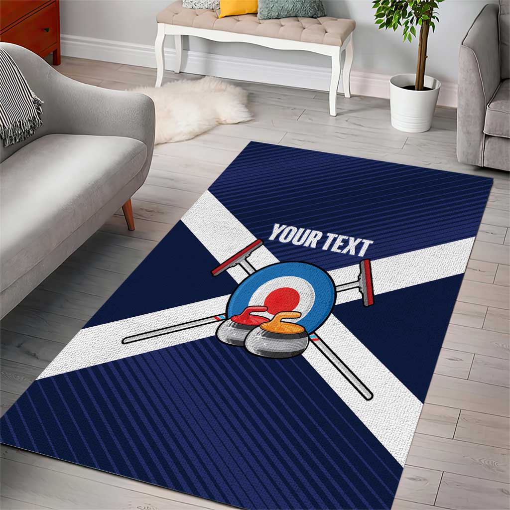 Personalized Scotland Curling Area Rug Go Scottish Flag Style - Wonder Print Shop