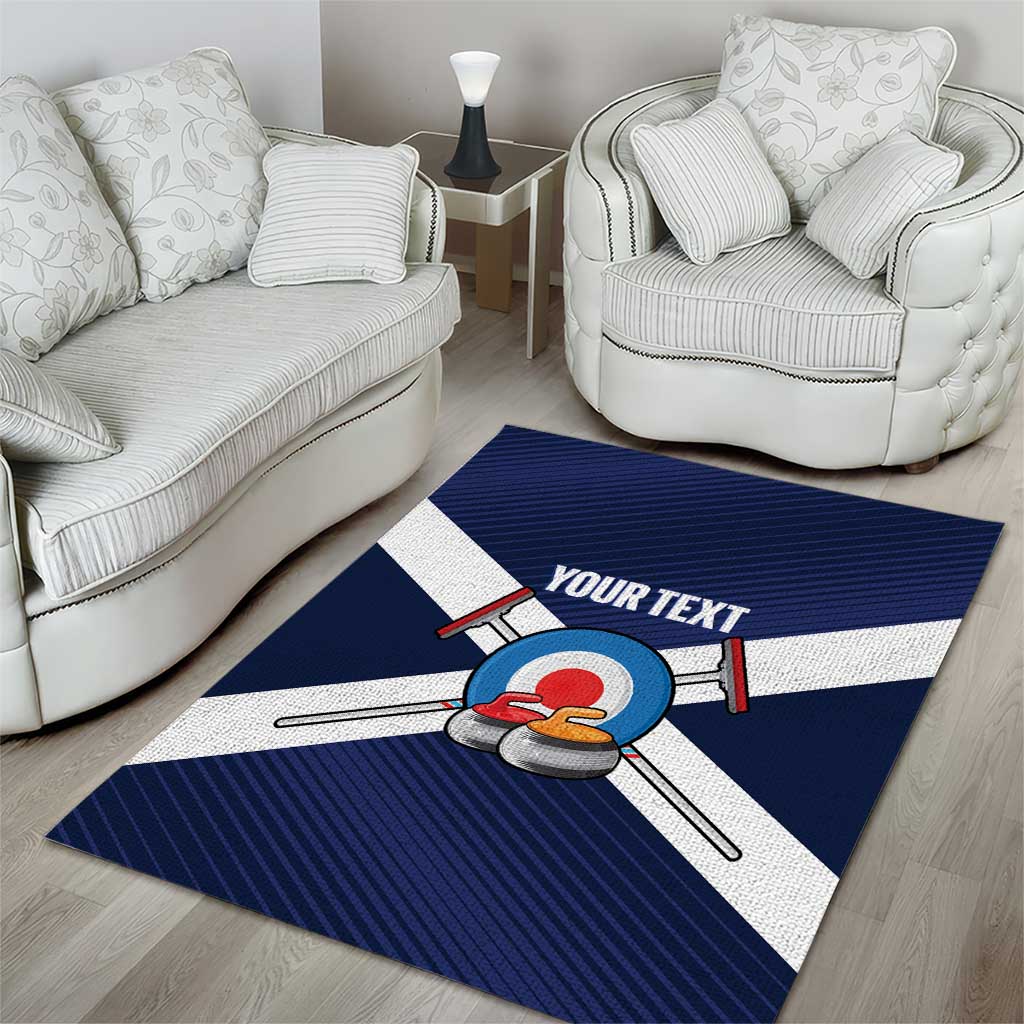 Personalized Scotland Curling Area Rug Go Scottish Flag Style - Wonder Print Shop