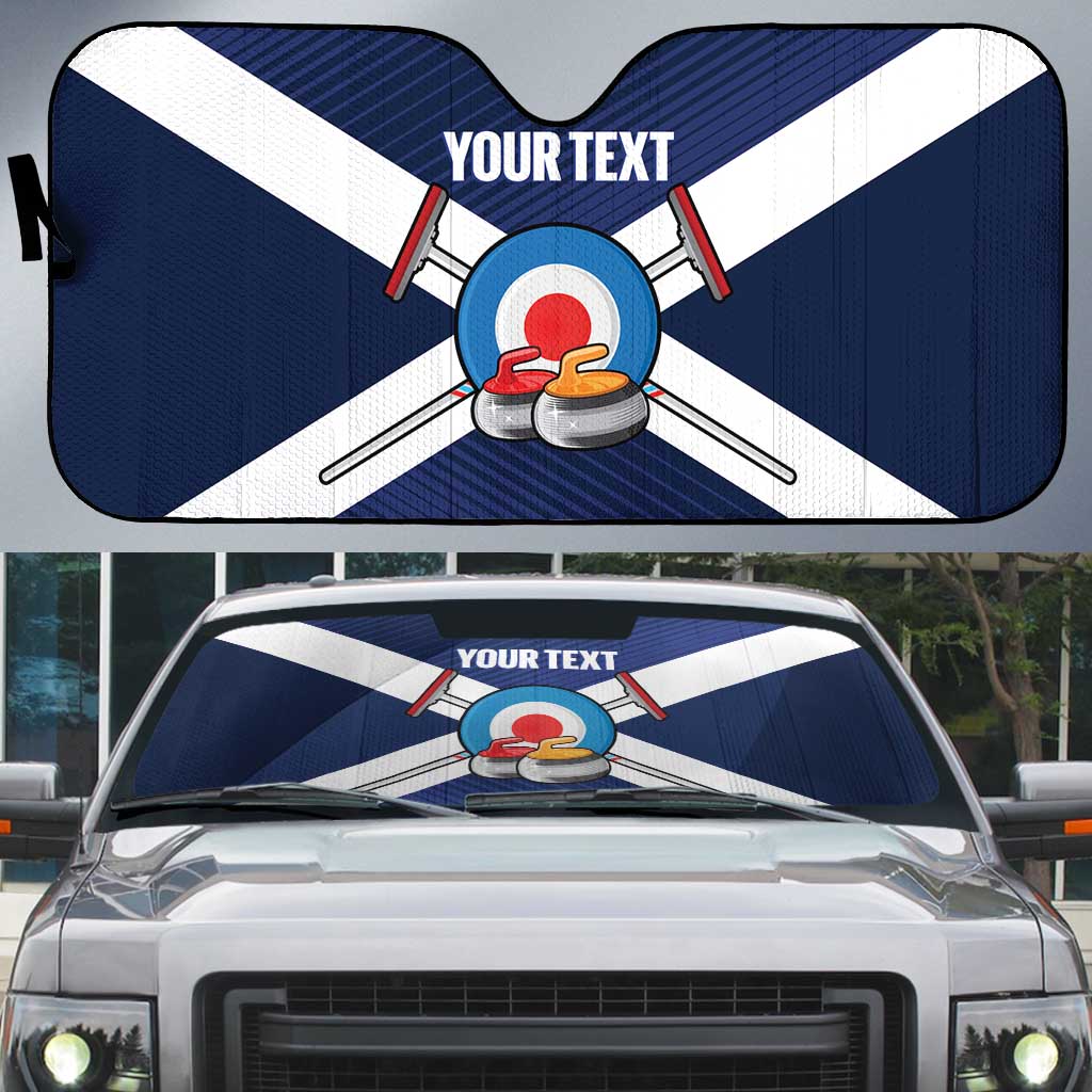Personalized Scotland Curling Auto Sun Shade Go Scottish Flag Style - Wonder Print Shop