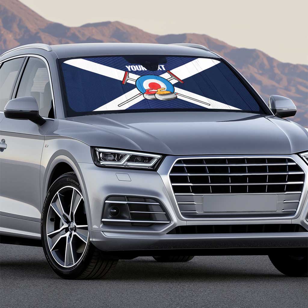 Personalized Scotland Curling Auto Sun Shade Go Scottish Flag Style - Wonder Print Shop