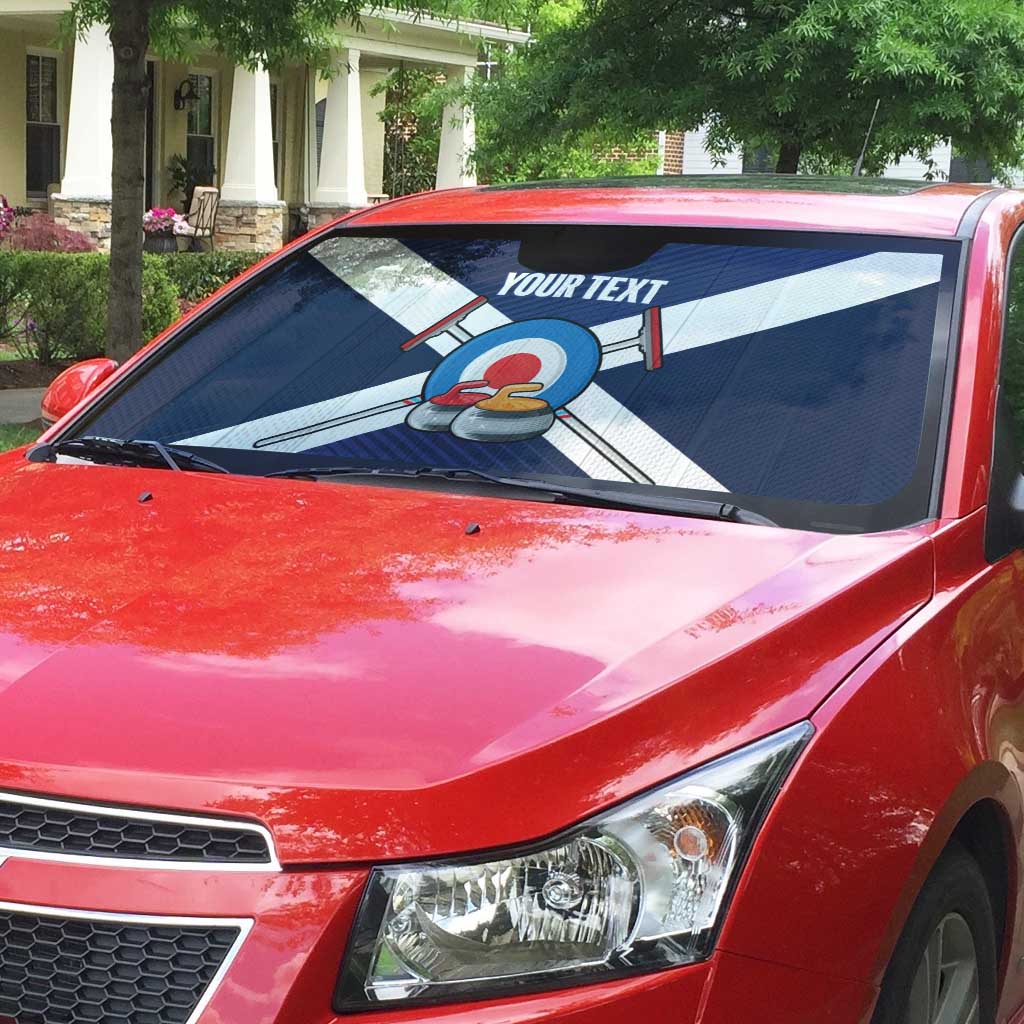 Personalized Scotland Curling Auto Sun Shade Go Scottish Flag Style - Wonder Print Shop