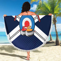Personalized Scotland Curling Beach Blanket Go Scottish Flag Style - Wonder Print Shop