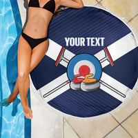 Personalized Scotland Curling Beach Blanket Go Scottish Flag Style - Wonder Print Shop
